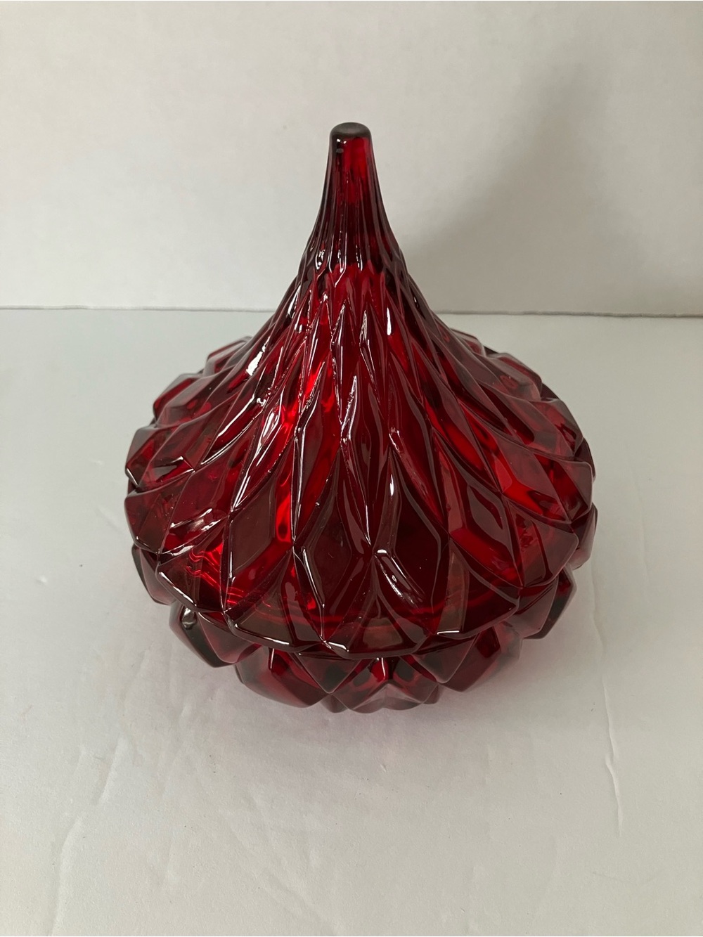 Shannon Lead Crystal Hershey’s Kiss Red Candy Dish